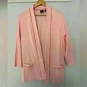 Rafaella Pink Open Front Cardigan